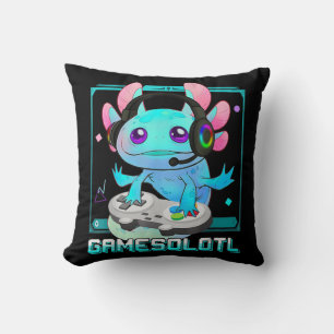 Cute Axolotl Lover Gamesalotl Gaming Axolotl Kids  Cushion