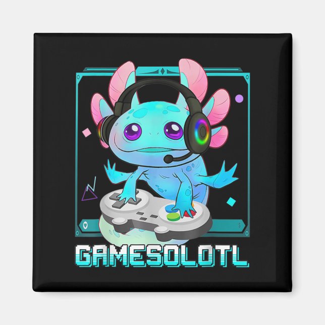 Cute Axolotl Lover Gamesalotl Gaming Axolotl Kids  Magnet (Front)