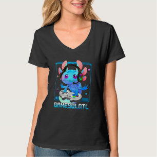 Cute Axolotl Lover Gamesalotl Kids Toddler T-Shirt