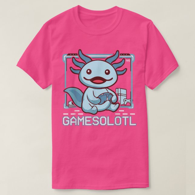 Cute Axolotl Lover Gaming s Kids Toddler Gamesalot T-Shirt (Design Front)