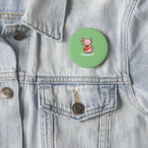 Cute Axolotl Lover Snaxolotl Kawaii Axolotl Food 6 Cm Round Badge