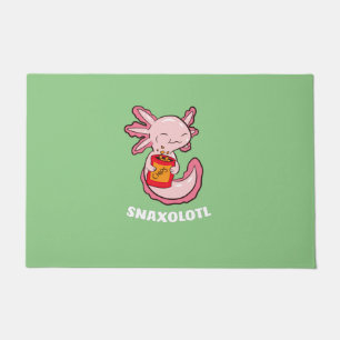 Cute Axolotl Lover Snaxolotl Kawaii Axolotl Food Doormat