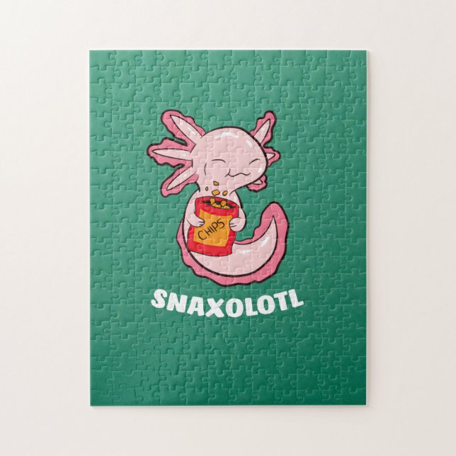 Cute Axolotl Lover Snaxolotl Kawaii Axolotl Food Jigsaw Puzzle (Vertical)