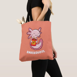 Cute Axolotl Lover Snaxolotl Kawaii Axolotl Food T Tote Bag