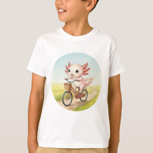 Cute Axolotl on a Bike T-Shirt