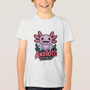 Cute Axolotl Original Smiling Face Tri-Blend Shirt