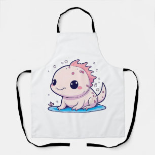 cute axolotl philosopher apron