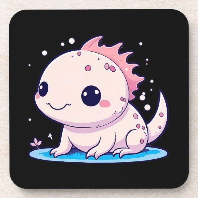 cute axolotl philosopher coaster (Front)