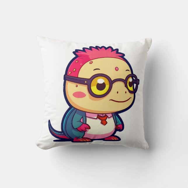 cute axolotl philosopher cushion (Front)