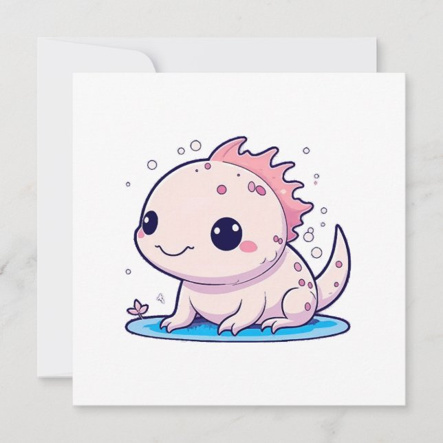 cute axolotl philosopher invitation (Front)