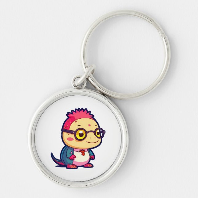 cute axolotl philosopher key ring (Front)