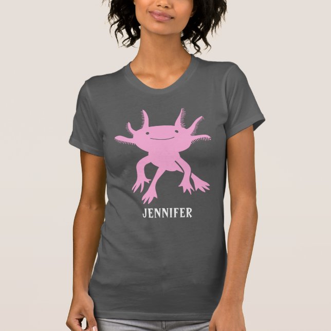 Cute Axolotl Pink Salamander Personalised Graphic T-Shirt (Front)
