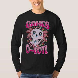 Cute Axolotl Playing Console Video Games Axolotl G T-Shirt