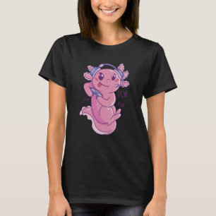 Cute Axolotl Playing Video Games Gamer Controller T-Shirt