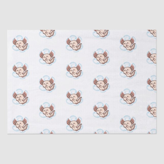 Cute Axolotl Robot Tissue Paper (Front)