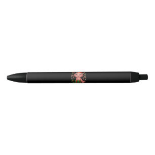 Cute Axolotl Santa Christmas Candy Funny Black Ink Pen
