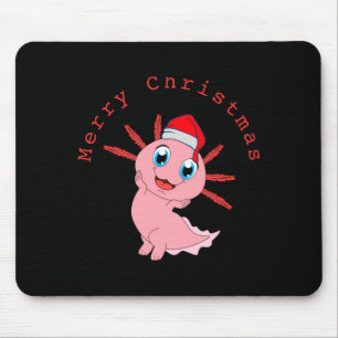 Cute Axolotl Santa Merry Christmas T Shirt  Mouse Pad