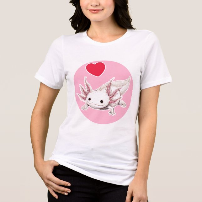 Cute Axolotl  Tri-Blend Shirt (Front)