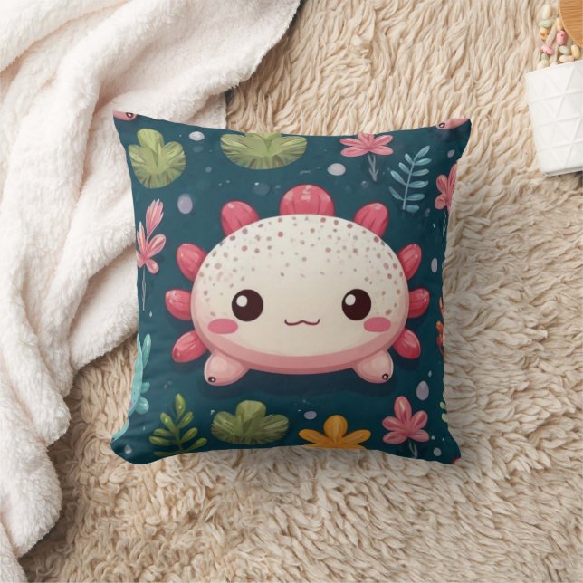 Cute Axolotl Unique Print  Cushion (Blanket)