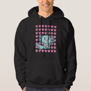 Cute Axolotl Valentine's Day I Love You Alotl Walk Hoodie