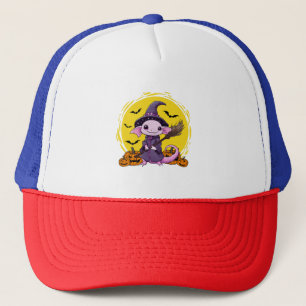 Cute Axolotl Witch Halloween Trucker Hat