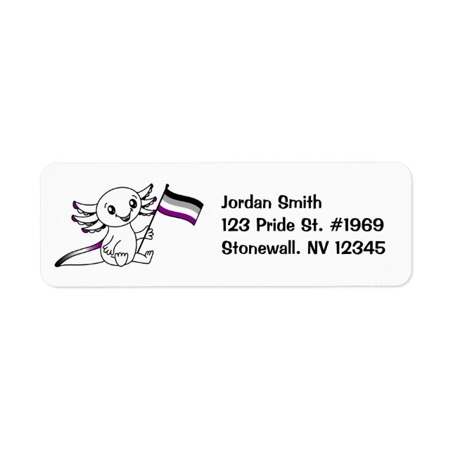 Cute Axolotl with Ace Asexual Pride Flag LGBTQ+ (Front)