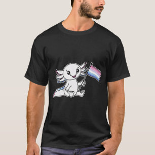Cute Axolotl with Bigender Pride Flag LGBTQ+ T-Shirt