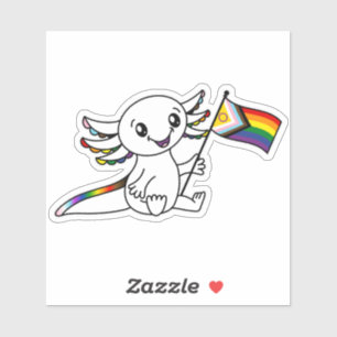 Cute Axolotl with Intersex Quasar Pride Flag LGBTQ
