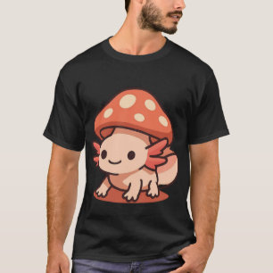Cute Axolotl with Mushroom Hat T-Shirt