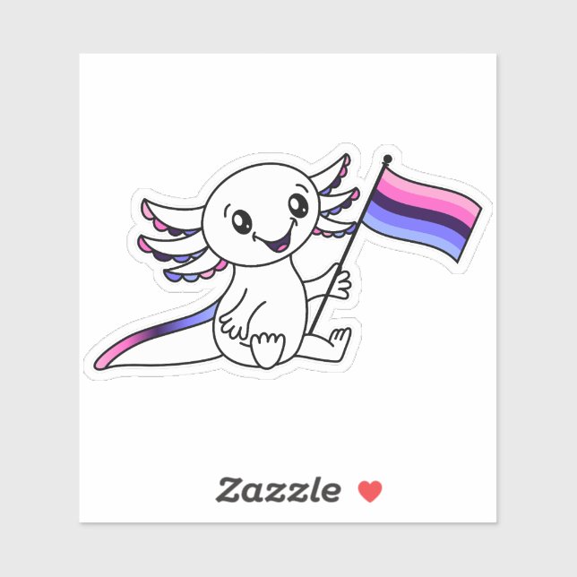 Cute Axolotl with Omnisexual Pride Flag LGBTQ+ (Sheet)