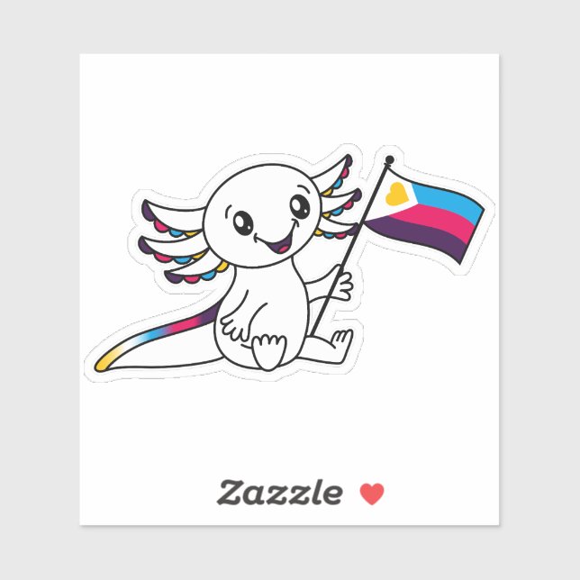 Cute Axolotl with Polyamory Pride Flag LGBTQ+ (Sheet)