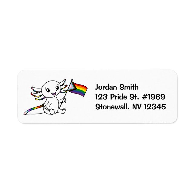 Cute Axolotl with Quasar Progress Pride Flag LGBTQ (Front)