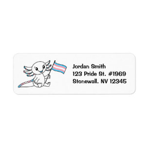 Cute Axolotl with Trans Pride Flag LGBTQ+