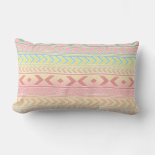Cute Aztec Influenced Pattern in Pastel Colours Lumbar Cushion