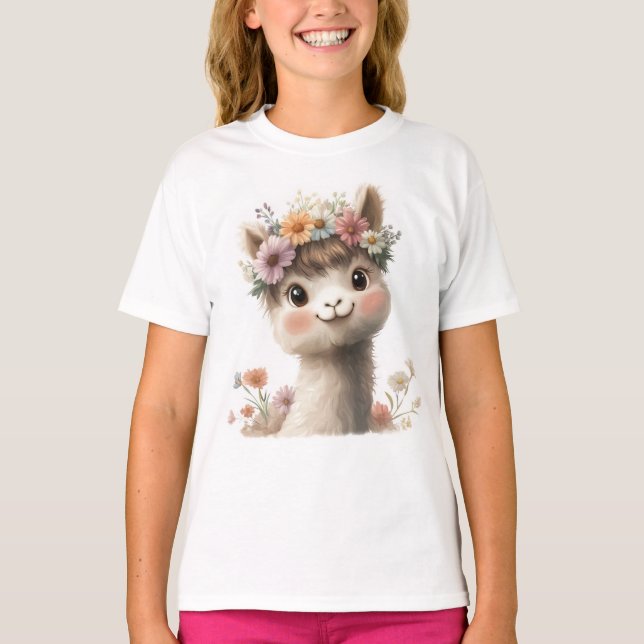 Cute Baby Alpaca  T-Shirt (Front)