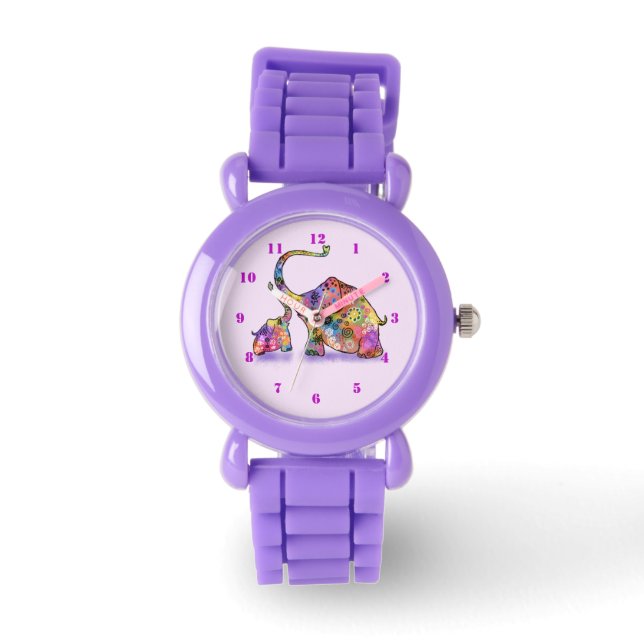 Cute Baby and Mum Elephant Watch (Front)