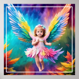 Cute Baby Angel Colourful Design-38424 Poster
