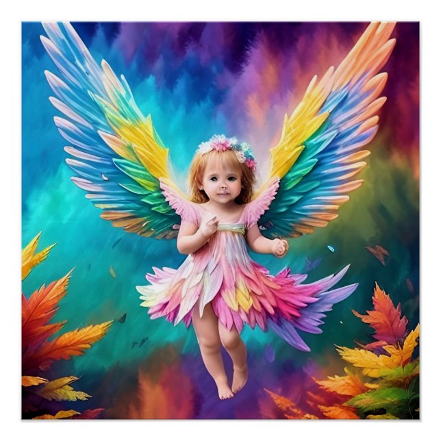 Cute Baby Angel Wings Art-38424 Poster (Front)