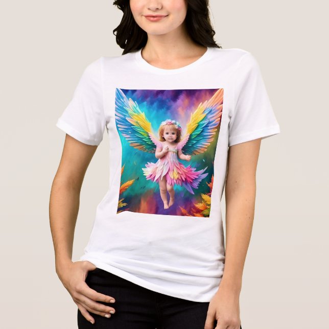 Cute Baby Angel Wings Art-38424 Tri-Blend Shirt (Front)