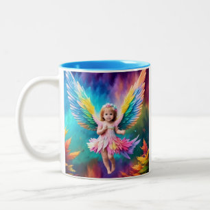 Cute Baby Angel Wings Art-38424 Two-Tone Coffee Mug