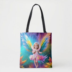 Cute Baby Angle Colourful Design  Tote Bag