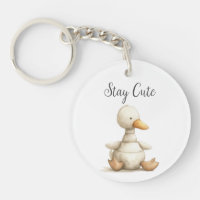Cute Baby Animal Duck Quote Stay Cute Round