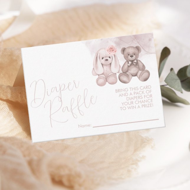 Cute Baby Animal Neutral Baby Diaper Raffle Enclosure Card (Creator Uploaded)