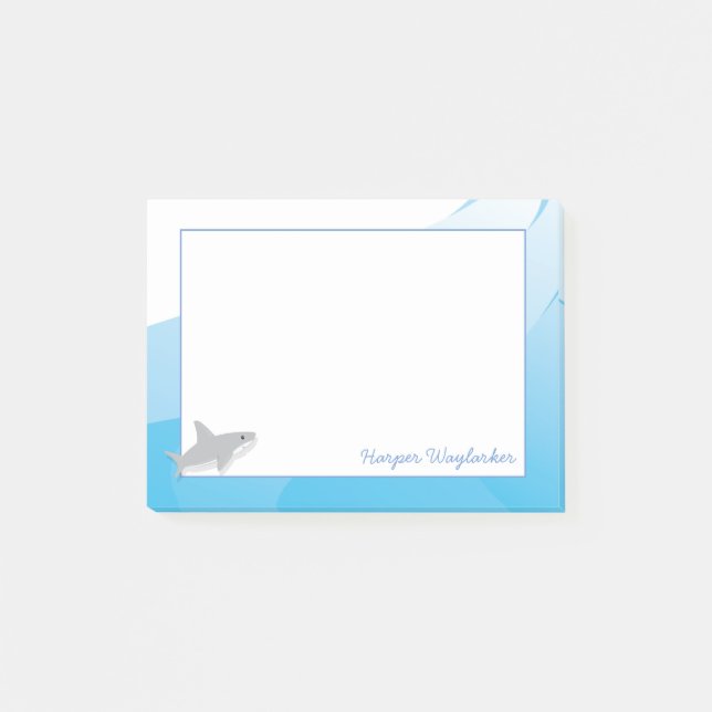 Cute Baby Animal Shark Name Post-it Notes (Front)