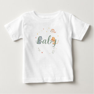 Cute Baby Animals Birth Announcement Design  T-Shirt