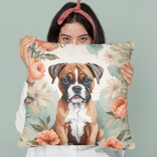 Cute Baby Animals Boxer Puppy Cushion