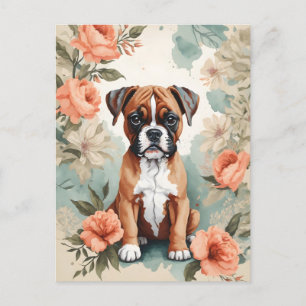 Cute Baby Animals Boxer Puppy Postcard