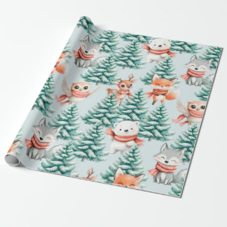 Cute Baby Animals Christmas Wrapping Paper