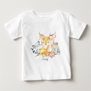 Cute Baby Animals Custom Name Gender Neutral     Baby T-Shirt