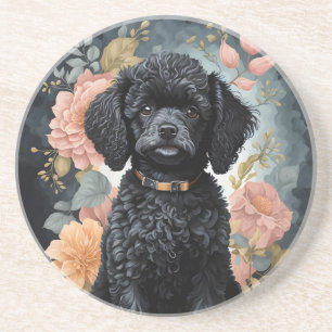 Cute Baby Animals   Cute Black Poodle Puppy Coaster